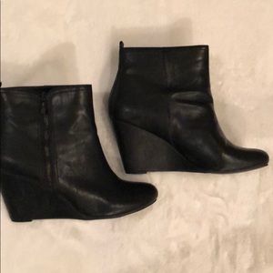 BCBGeneration Black Leather Booties Size 10